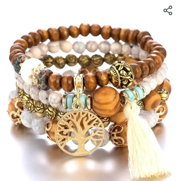 NWT Boho Handmade Beaded Bracelet Set - Picture 1 of 2